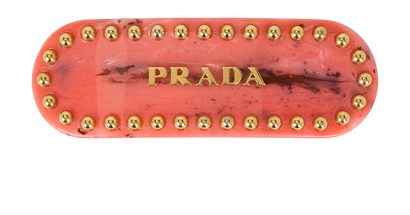 Prada Plex Hair Clip, &pound;110, Accessories, Pink, Acrylic Plastic, Front view